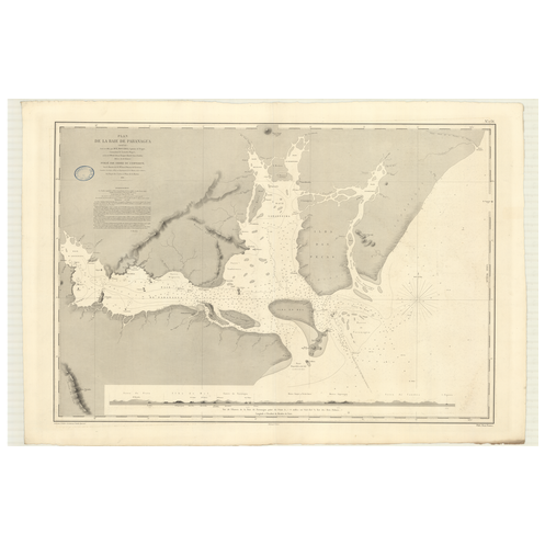 Reproduction carte marine ancienne Shom - 2736 - pARANAGUA (Baie) - BRESIL (Côte Est) - Atlantique,AMERIQUE de SUD (Cô