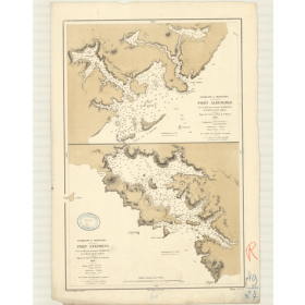 Carte marine ancienne - 2742 - FALKLAND (îles), MALOUINES (îles), ALBEMARLE (Port) - - ATLANTIQUE, AMERIQUE DU SUD (Côte Est) -