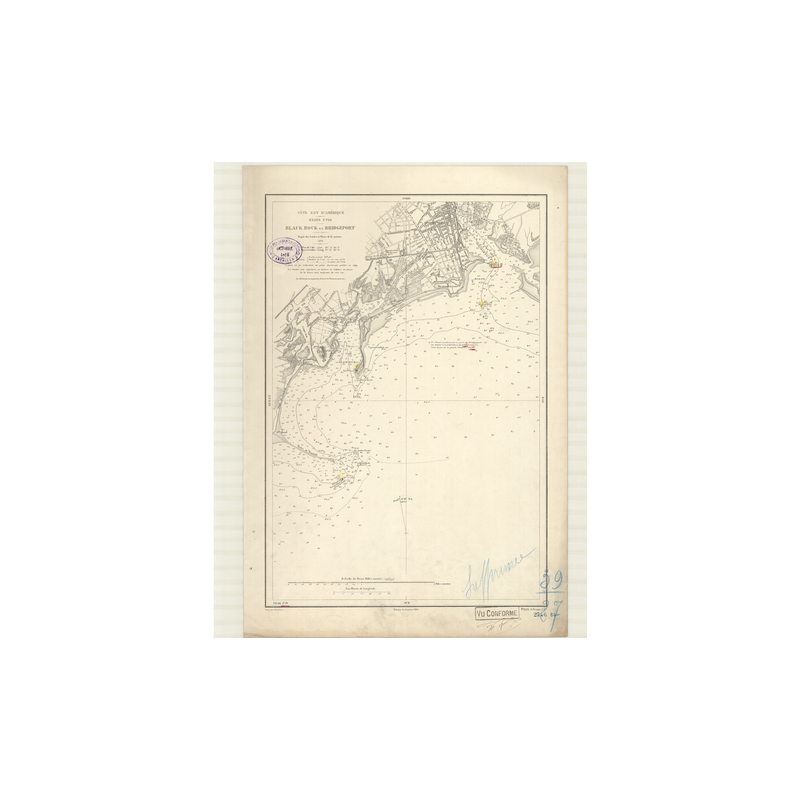 Carte marine ancienne - 2746 - BLACK ROCK, BRIDGEPORT - ETATS-UNIS (Côte Est) - ATLANTIQUE, AMERIQUE DU NORD (Côte Est) - (1868