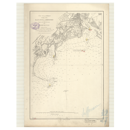 Reproduction carte marine ancienne Shom - 2746 - BLACK ROCK, BRIDGEPORT - ETATS-UNIS (Côte Est) - Atlantique,AMERIQUE D