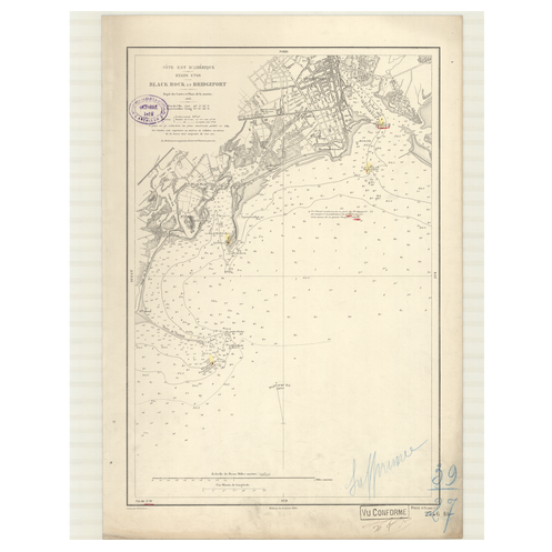 Carte marine ancienne - 2746 - BLACK ROCK, BRIDGEPORT - ETATS-UNIS (Côte Est) - ATLANTIQUE, AMERIQUE DU NORD (Côte Est) - (1868