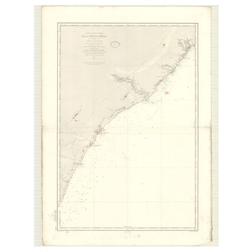 Reproduction carte marine ancienne - 2749 - MACEIO, TARIRI (Rio) - BRESIL (Côte Est) - ATLANTIQUE, AMERIQUE DU SUD (Côte Est) -