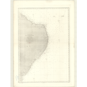 Reproduction carte marine ancienne Shom - 2753 - CEARA, BAHIA - BRESIL - Atlantique,AMERIQUE de SUD (Côte Est) - (1868