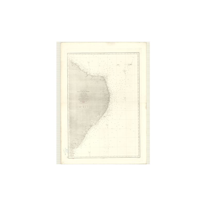 Carte marine ancienne - 2753 - CEARA, BAHIA - BRESIL - ATLANTIQUE, AMERIQUE DU SUD (Côte Est) - (1868 - ?)