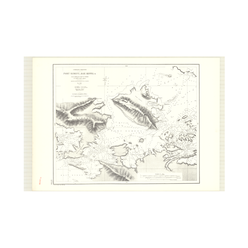 Reproduction carte marine ancienne - 2754 - FALKLAND (îles), MALOUINES (îles), EGMONT (Port), KEPPEL (Baie) - ATLANTIQUE, AMERIQ