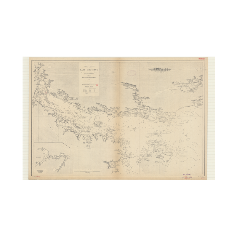 Reproduction carte marine ancienne Shom - 2755 - FALKLAND (îles), MALOUINES (îles), CHOISEUL (Baie) - Atlantique,AMERI