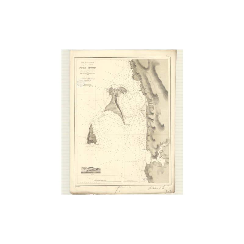 Reproduction carte marine ancienne - 2791 - SAINT-LAURENT (Golfe), CAP BRETON (île), HOOD (Port) - CANADA (Côte Est) - ATLANTIQU