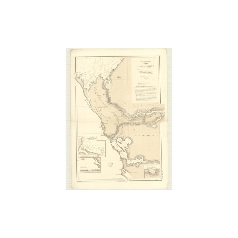 Reproduction carte marine ancienne Shom - 2792 - OGOOUE (Fleuve) - GABON - Atlantique,AFRIQUE (Côte Ouest) - (1869 - 18