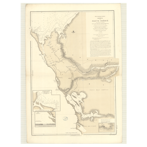 Carte marine ancienne - 2792 - OGOOUE (Fleuve) - GABON - ATLANTIQUE, AFRIQUE (Côte Ouest) - (1869 - 1888)