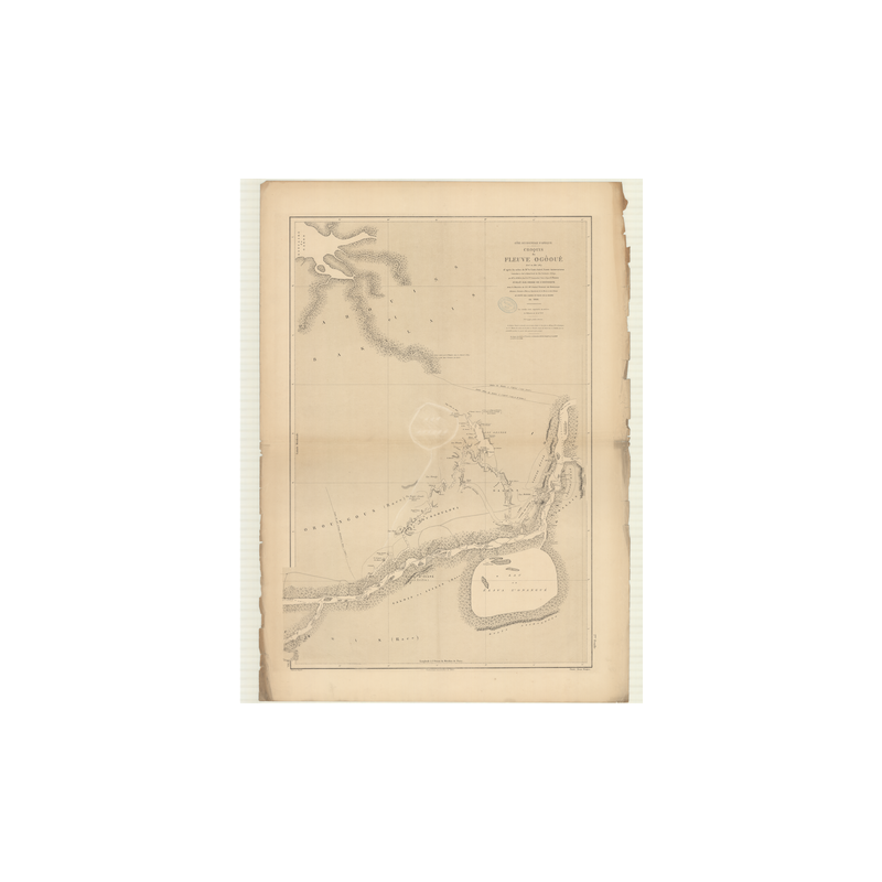 Reproduction carte marine ancienne Shom - 2793 - OGOOUE (Fleuve) - GABON - Atlantique,AFRIQUE (Côte Ouest) - (1869 - 18