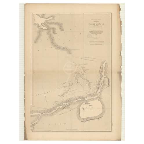 Reproduction carte marine ancienne Shom - 2793 - OGOOUE (Fleuve) - GABON - Atlantique,AFRIQUE (Côte Ouest) - (1869 - 18