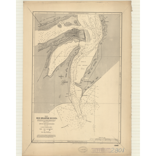 Reproduction carte marine ancienne - 2801 - RIO GRANDE DO SUL - BRESIL - ATLANTIQUE, AMERIQUE DU SUD (Côte Est) - (1869 - ?)
