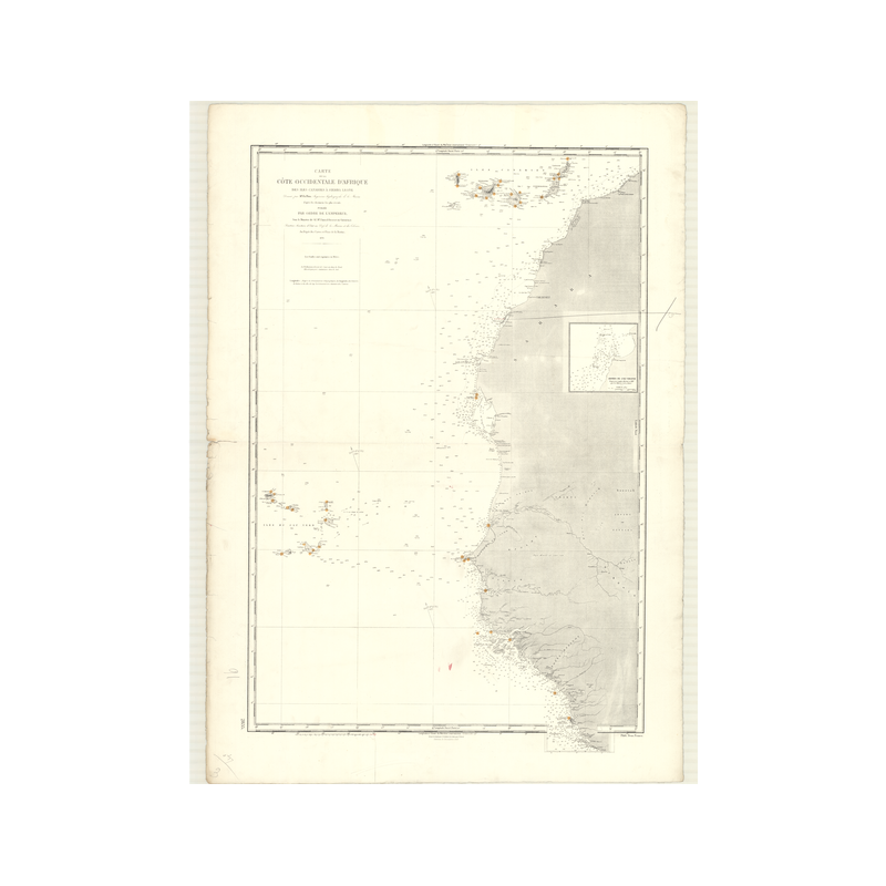 Reproduction carte marine ancienne Shom - 2835 - CANARIES (îles), SIERRA LEONE - - Atlantique,AFRIQUE (Côte Ouest) - (