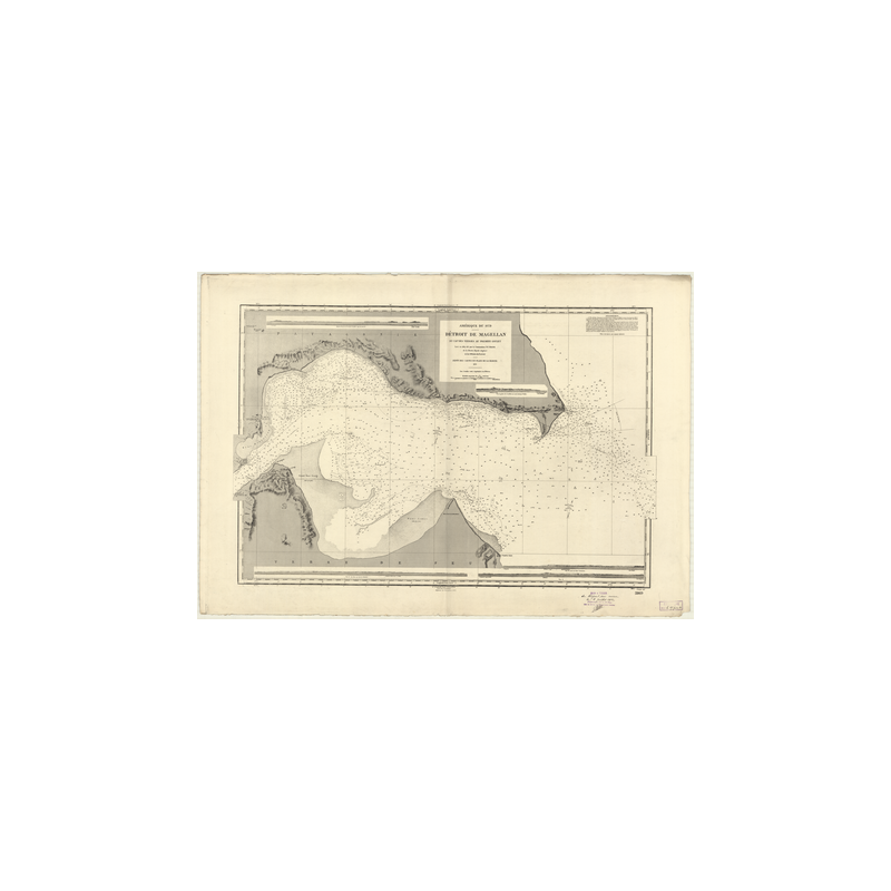 Reproduction carte marine ancienne - 2869 - MAGELLAN (Détroit) - CHILI - ATLANTIQUE, AMERIQUE DU SUD (Côte Est) - (1870 - 1986)