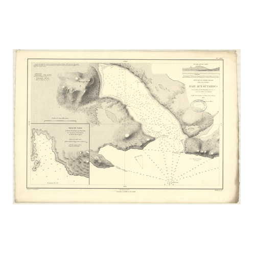 Reproduction carte marine ancienne Shom - 2887 - TERRE-NEUVE (Côte Nord-Est), LIEVRES (Baie), OUTARDES (Baie) - CANADA