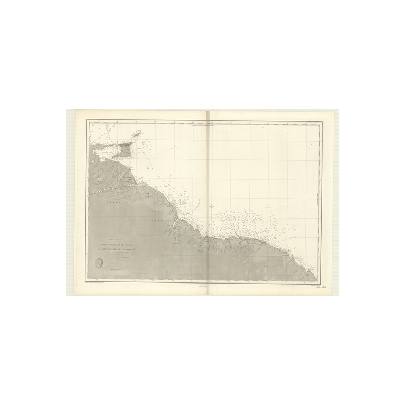 Reproduction carte marine ancienne - 3001 - PARIA (Golfe), ORANGE (Cap) - VENEZUELA - ATLANTIQUE, AMERIQUE DU SUD (Côte Nord) -