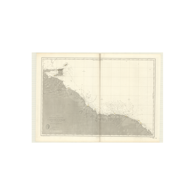 Carte marine ancienne - 3001 - PARIA (Golfe), ORANGE (Cap) - VENEZUELA - ATLANTIQUE, AMERIQUE DU SUD (Côte Nord) - (1871 - ?)
