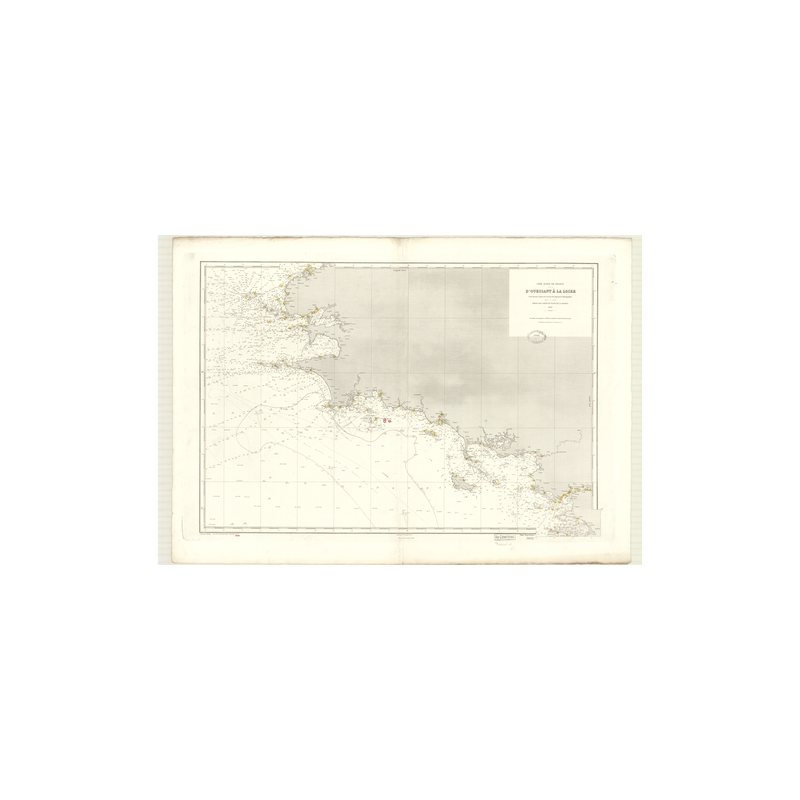 Reproduction carte marine ancienne Shom - 3032 - OUESSANT, LOIRE - FRANCE (Côte Ouest) - Atlantique - (1872 - ?)