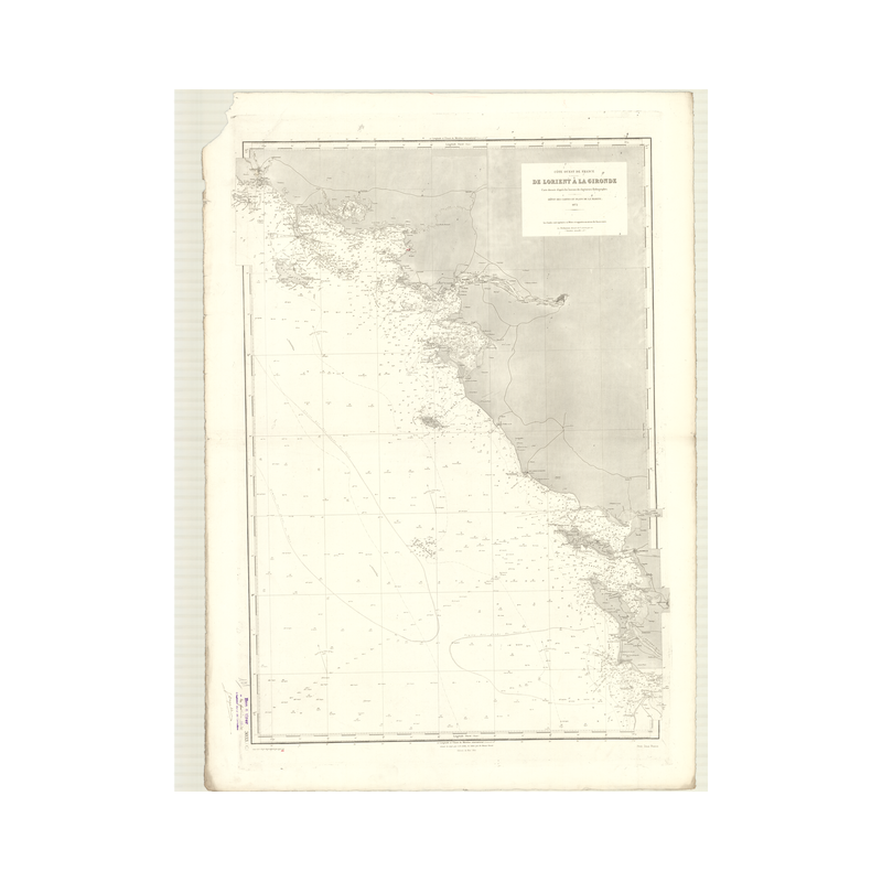 Reproduction carte marine ancienne - 3033 - LORIENT, GIRONDE - FRANCE (Côte Ouest) - ATLANTIQUE - (1872 - ?)