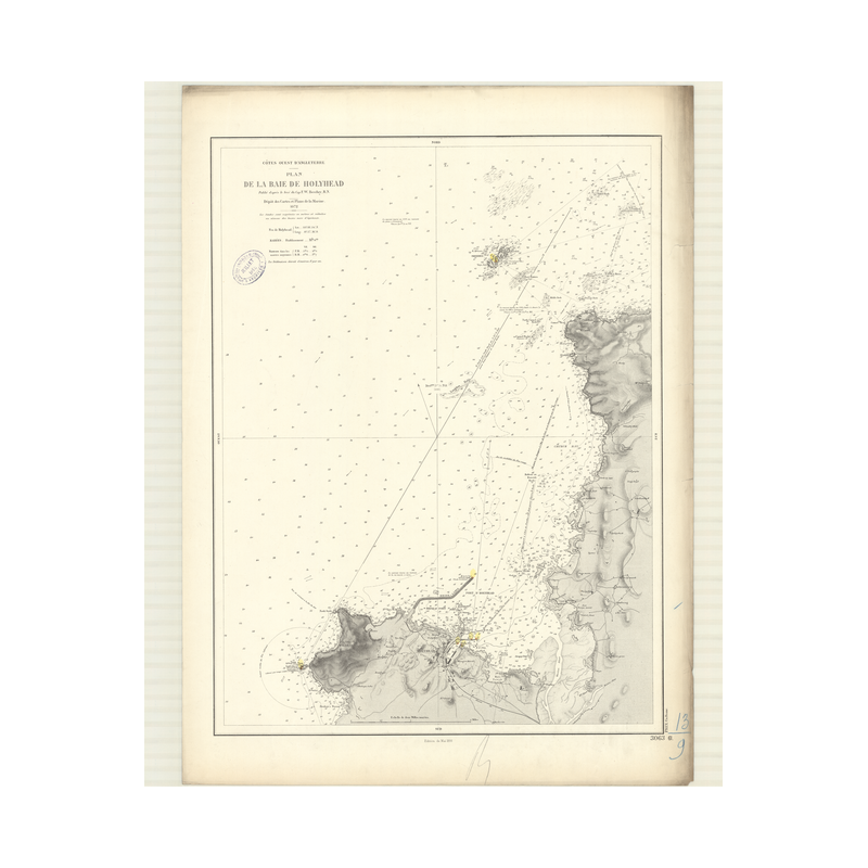 Carte marine ancienne - 3063 - SAINT-GEORGES (Canal), HOLYHEAD (Baie) - ANGLETERRE (Côte Ouest) - ATLANTIQUE, IRLANDE (Mer) - (1