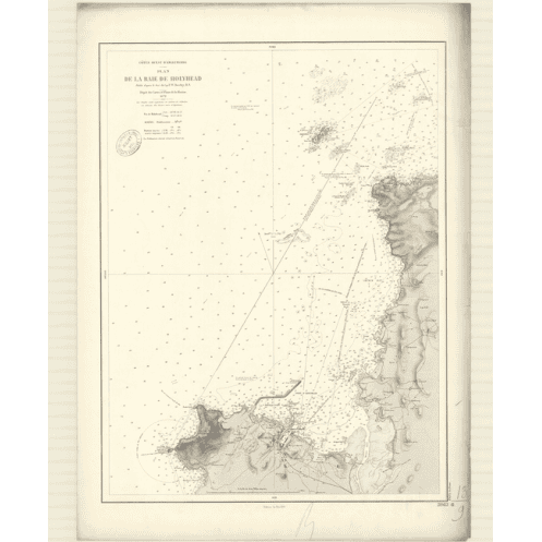 Reproduction carte marine ancienne Shom - 3063 - SAINT-GEORGES (Canal), HOLYHEAD (Baie) - Angleterre (Côte Ouest) - ATL