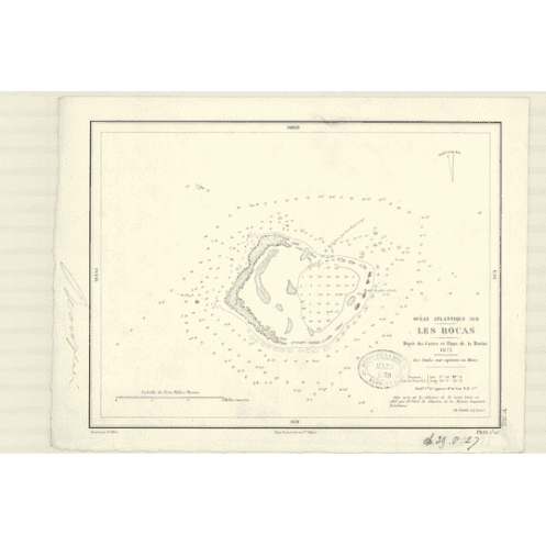 Reproduction carte marine ancienne - 3122 - ROCAS (îles), LAS ROCAS (îles) - BRESIL - ATLANTIQUE, AMERIQUE DU SUD (Côte Est) - (