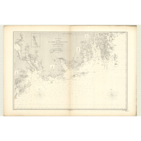 Reproduction carte marine ancienne Shom - 3132 - SKAGERRAK, CHRISTIANIA (Fjord - Entrée), JOMFRULAND, FULEHUK - NORVEGE