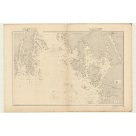 Reproduction carte marine ancienne - 3133 - SKAGERRAK, CHRISTIANIA (Fjord - Entrée), TONSBERG FJORD, NORD KOSTER - NORVEGE (Côte