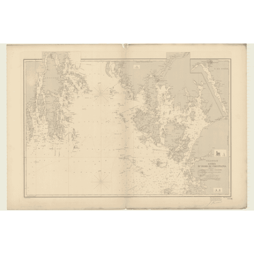 Reproduction of old nautical chart - 3133 - SKAGERRAK, CHRISTIANIA (Fjord - Entrée), TONSBERG FJORD, NORD KOSTER - NORVEGE (Côte