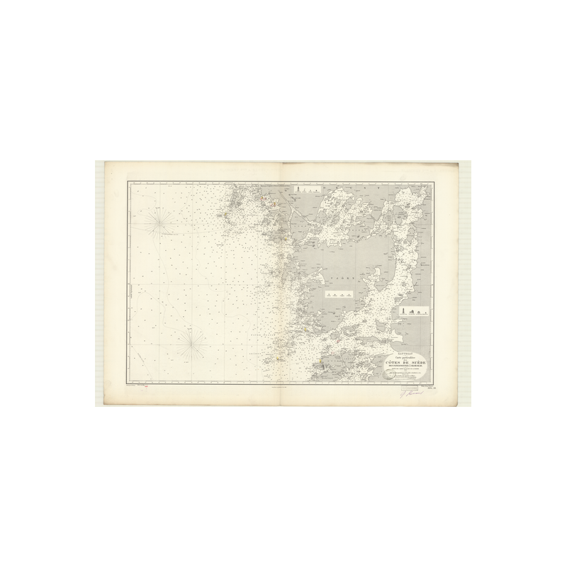 Reproduction carte marine ancienne Shom - 3134 - KATTEGAT, MASESKAR, pATERNOSTER - SUEDE (Côte Ouest) - Atlantique,NORD