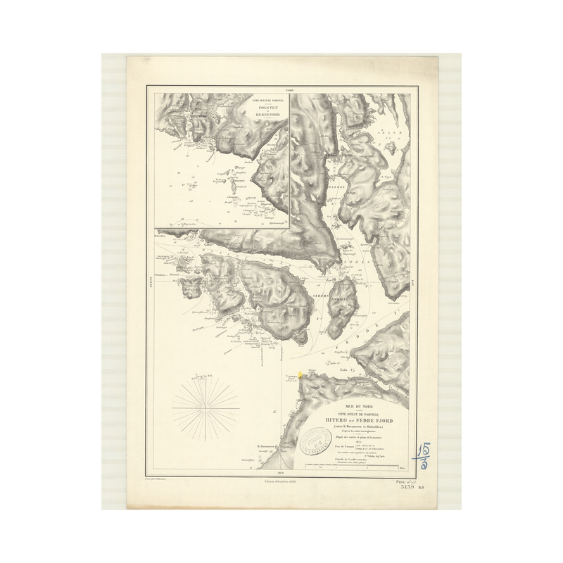 Carte marine ancienne - 3139 - FOGSTEN, REKEFJORD - NORVEGE (Côte Ouest) - ATLANTIQUE, NORD (Mer) - (1872 - 1899)