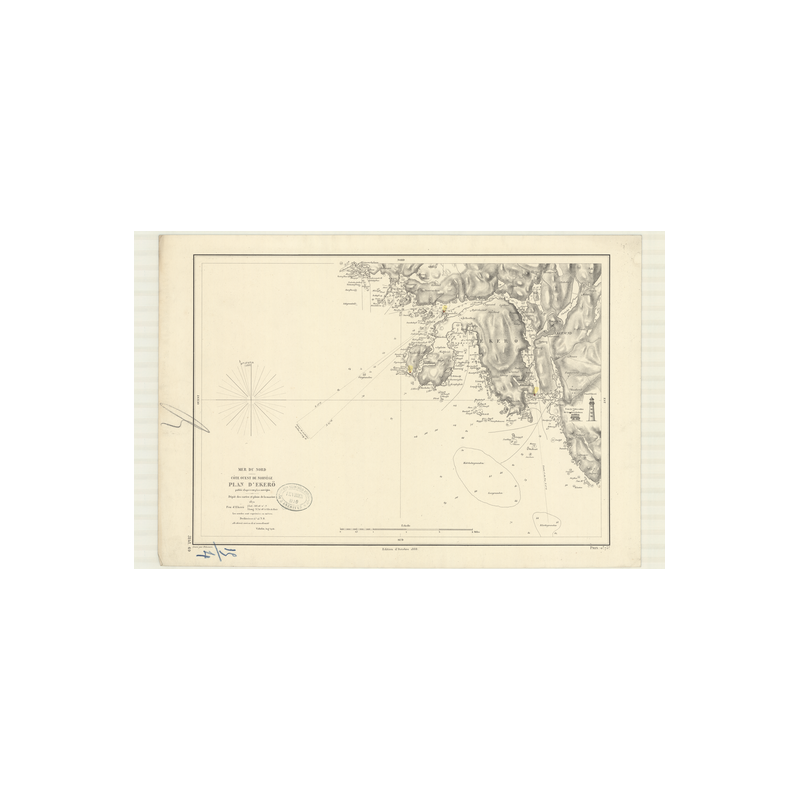 Reproduction carte marine ancienne - 3141 - EKERO - NORVEGE (Côte Ouest) - ATLANTIQUE, NORD (Mer) - (1872 - 1909)