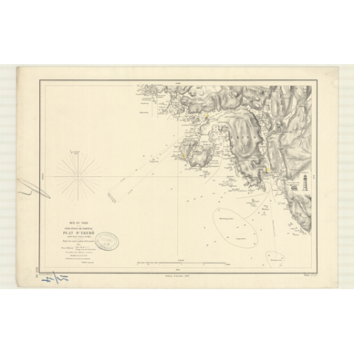 Carte marine ancienne - 3141 - EKERO - NORVEGE (Côte Ouest) - Atlantique, NORD (Mer) - (1872 - 1909)