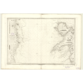 Reproduction carte marine ancienne - 3153 - ANGLETERRE (Côte Ouest), IRLANDE (Côte Est) - ATLANTIQUE, IRLANDE (Mer) - (1872 - 19
