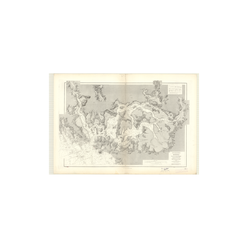 Reproduction carte marine ancienne Shom - 3165 - MORBIHAN (Golfe) - FRANCE (Côte Ouest) - Atlantique - (1872 - ?)