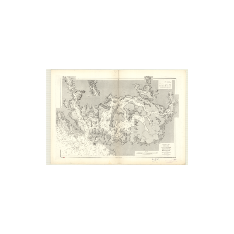 Reproduction carte marine ancienne - 3165 - MORBIHAN (Golfe) - FRANCE (Côte Ouest) - ATLANTIQUE - (1872 - ?)