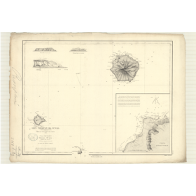 Reproduction carte marine ancienne - 3169 - TRISTAN DA CUNHA (île), INACCESSIBLE (île) - ATLANTIQUE - (1873 - ?)