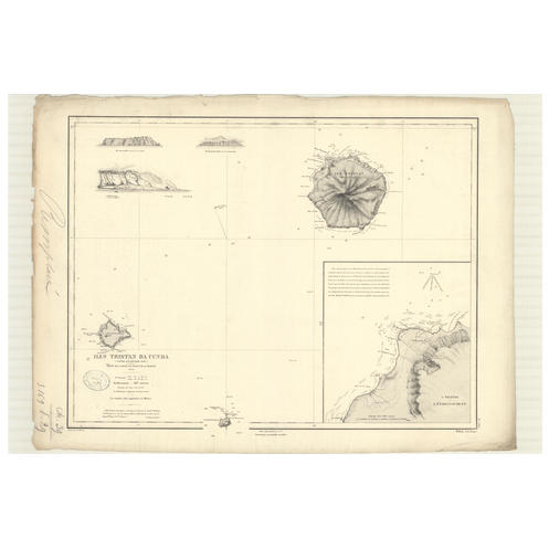 Carte marine ancienne - 3169 - TRISTAN de CUNHA (île), INACCESSIBLE (île) - Atlantique - (1873 - ?)