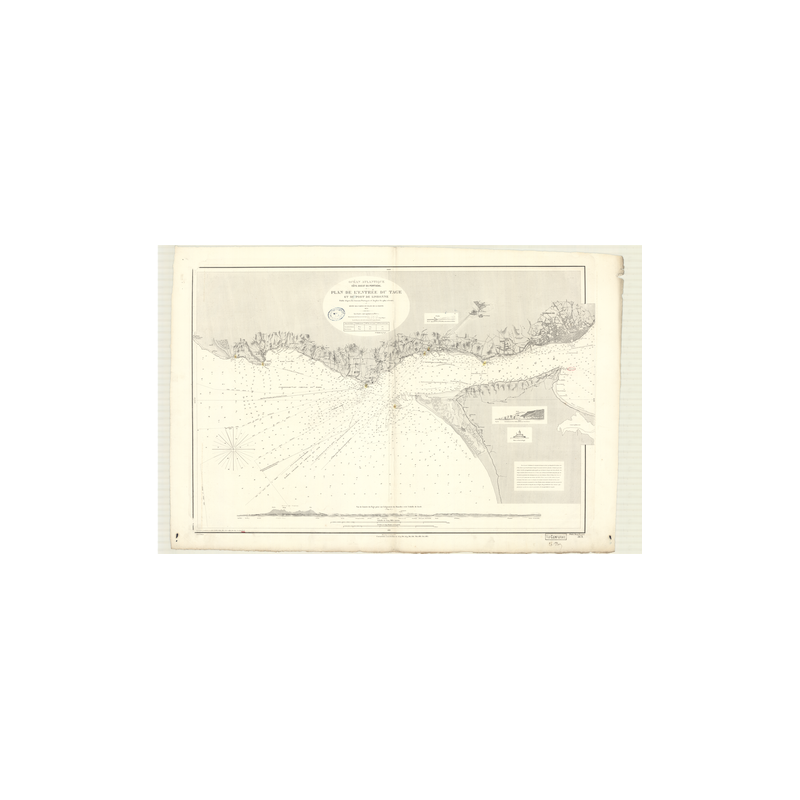 Reproduction carte marine ancienne Shom - 3171 - TAGE (Embouchure), LISBONNE (Port) - pORTUGAL (Côte Ouest) - ATLANTIQU