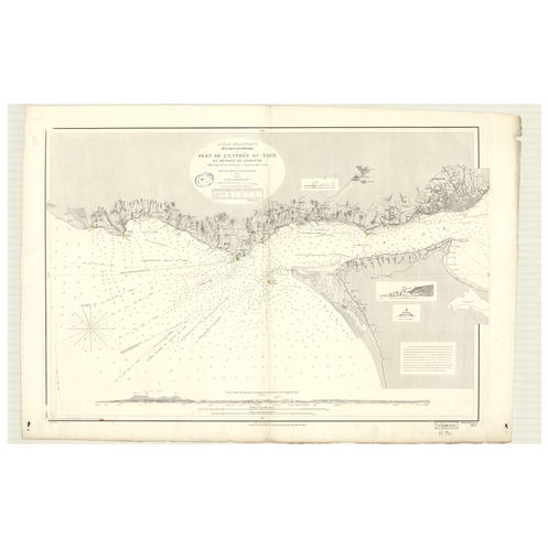 Reproduction carte marine ancienne Shom - 3171 - TAGE (Embouchure), LISBONNE (Port) - pORTUGAL (Côte Ouest) - ATLANTIQU
