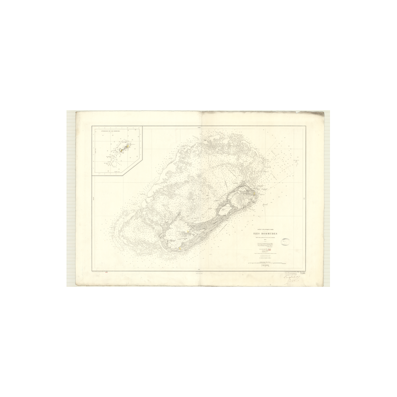 Reproduction carte marine ancienne Shom - 3288 - BERMUDES (îles) - Atlantique - (1874 - ?)