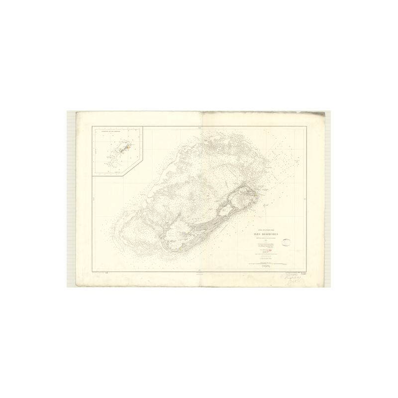 Reproduction carte marine ancienne - 3288 - BERMUDES (îles) - ATLANTIQUE - (1874 - ?)