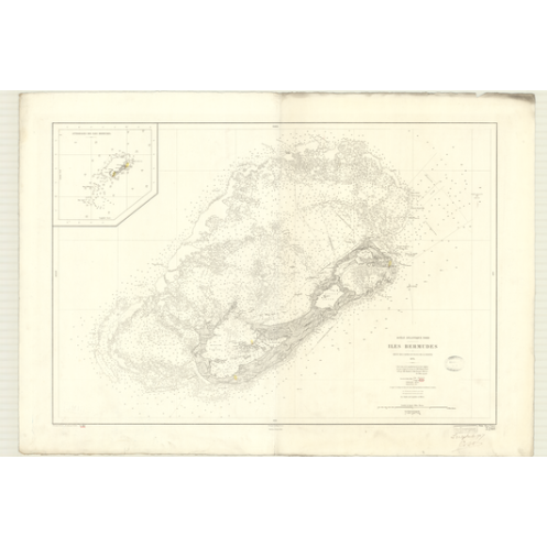 Reproduction carte marine ancienne Shom - 3288 - BERMUDES (îles) - Atlantique - (1874 - ?)