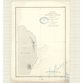 Reproduction carte marine ancienne - 3298 - PHU-QUOC (île), HAM-NINH (Mouillage), BAI-DOC (Mouillage) - PACIFIQUE, SIAM (Golfe),