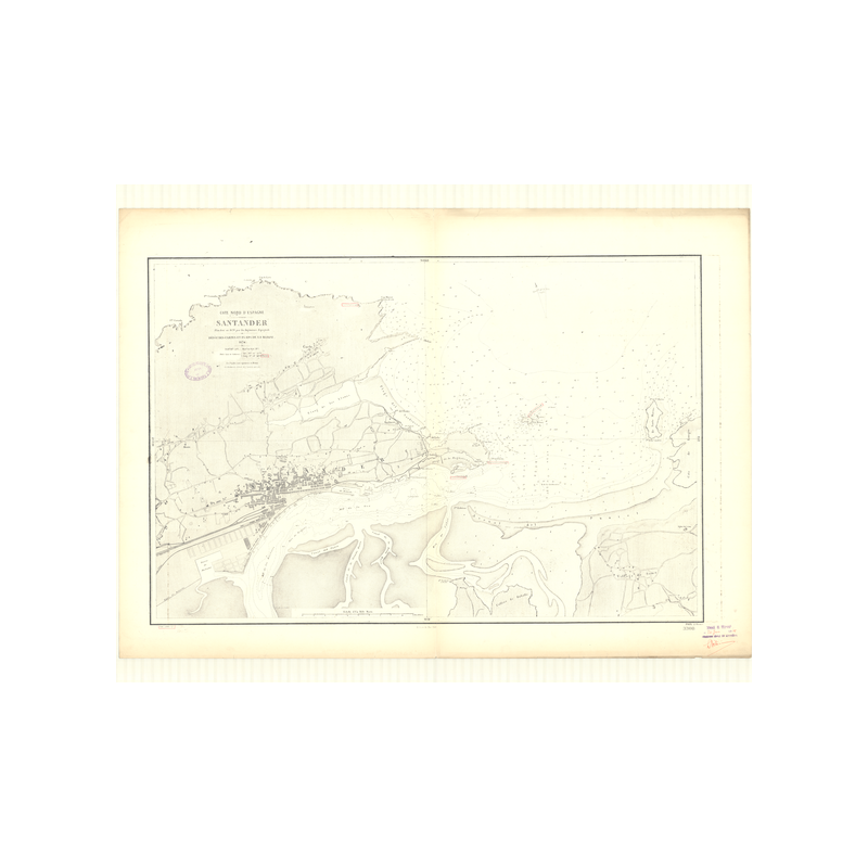 Carte marine ancienne - 3308 - GASCOGNE (Golfe), SANTANDER (Port) - ESPAGNE (Côte Nord) - ATLANTIQUE - (1874 - 1994)