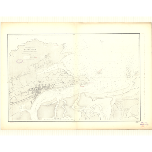 Carte marine ancienne - 3308 - GASCOGNE (Golfe), SANTANDER (Port) - ESPAGNE (Côte Nord) - ATLANTIQUE - (1874 - 1994)
