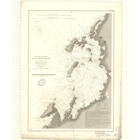 Reproduction carte marine ancienne Shom - 3320 - TERRE-NEUVE (Côte Nord-Ouest), SAINTE-GENEVIEVE (Baie) - CANADA (Côte