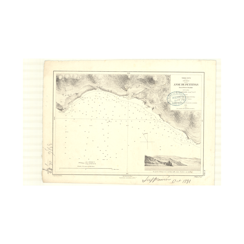 Reproduction carte marine ancienne Shom - 3356 - TERRE-NEUVE (Côte Ouest), pETITPAS (Anse) - CANADA (Côte Est) - ATLAN