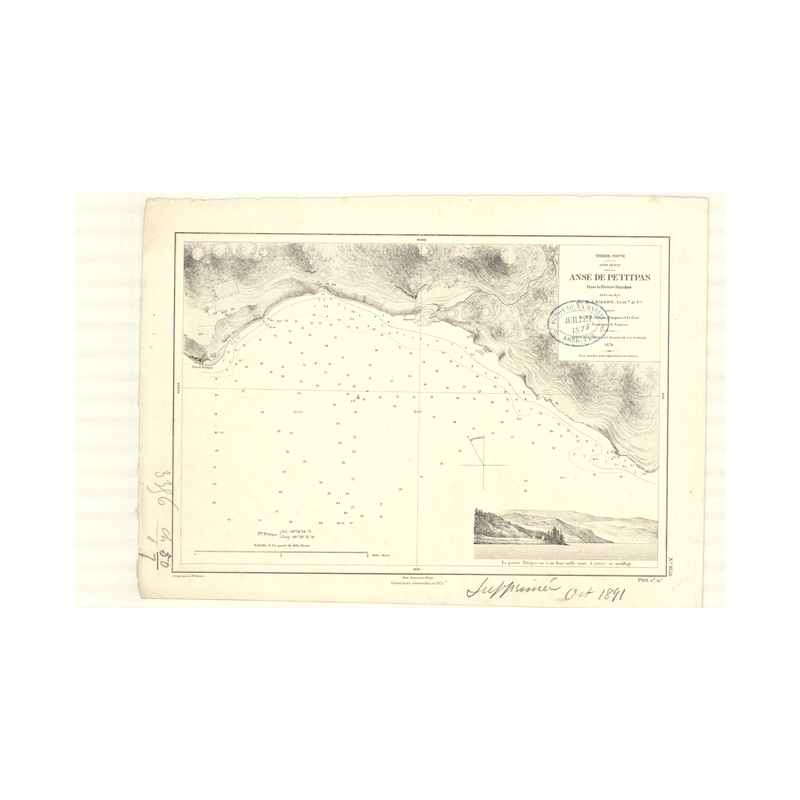 Carte marine ancienne - 3356 - TERRE-NEUVE (Côte Ouest), PETITPAS (Anse) - CANADA (Côte Est) - ATLANTIQUE, AMERIQUE DU NORD (Côt