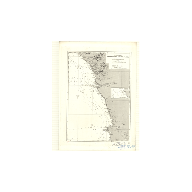 Reproduction carte marine ancienne Shom - 3357 - MAYUMBA, LUANDA - ANGOLA,GABON,CONGO - Atlantique,AFRIQUE (Côte Ouest)